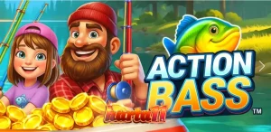 Tampilan visual slot Action Bass dengan tema memancing keluarga